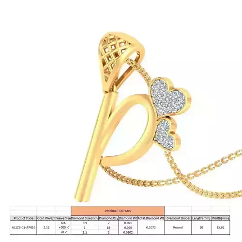 Heart Pendant Render 3dm STL OBJ FBX Details 3D print model