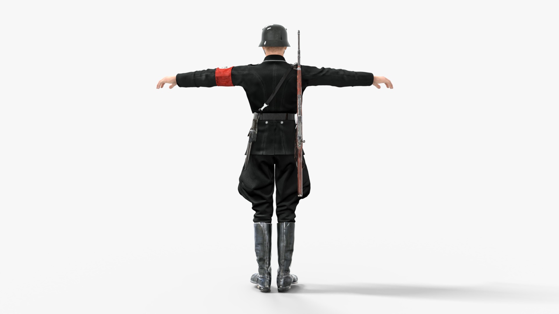 German SS Black Uniform WWII  Low-poly 3D model_8