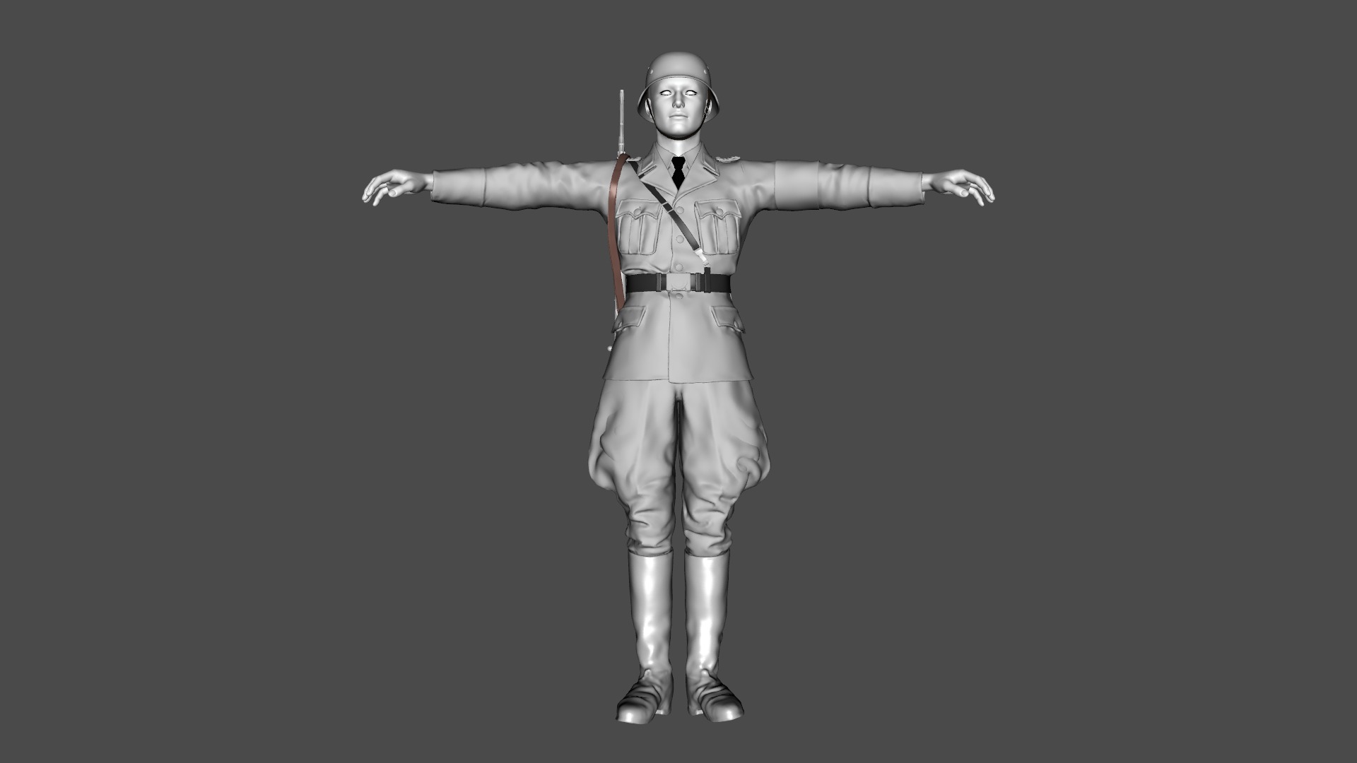 German SS Black Uniform WWII  Low-poly 3D model_21