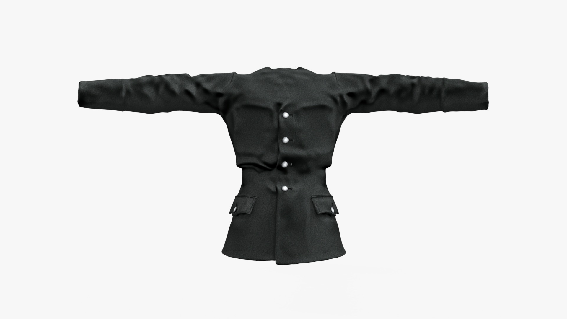 German SS Black Uniform WWII  Low-poly 3D model_11