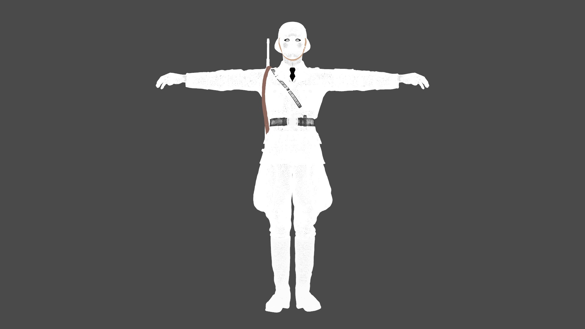 German SS Black Uniform WWII  Low-poly 3D model_20