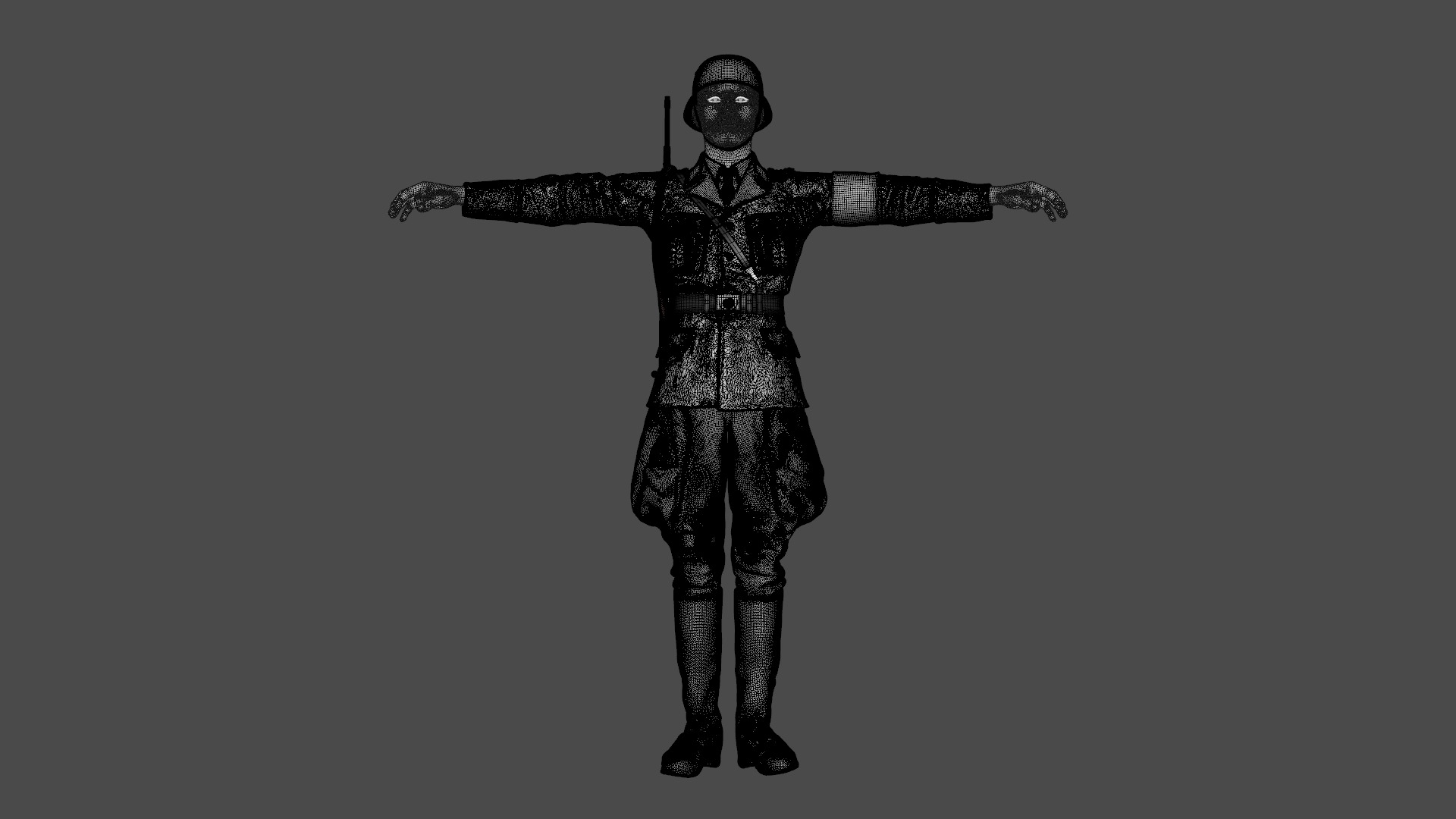 German SS Black Uniform WWII  Low-poly 3D model_22