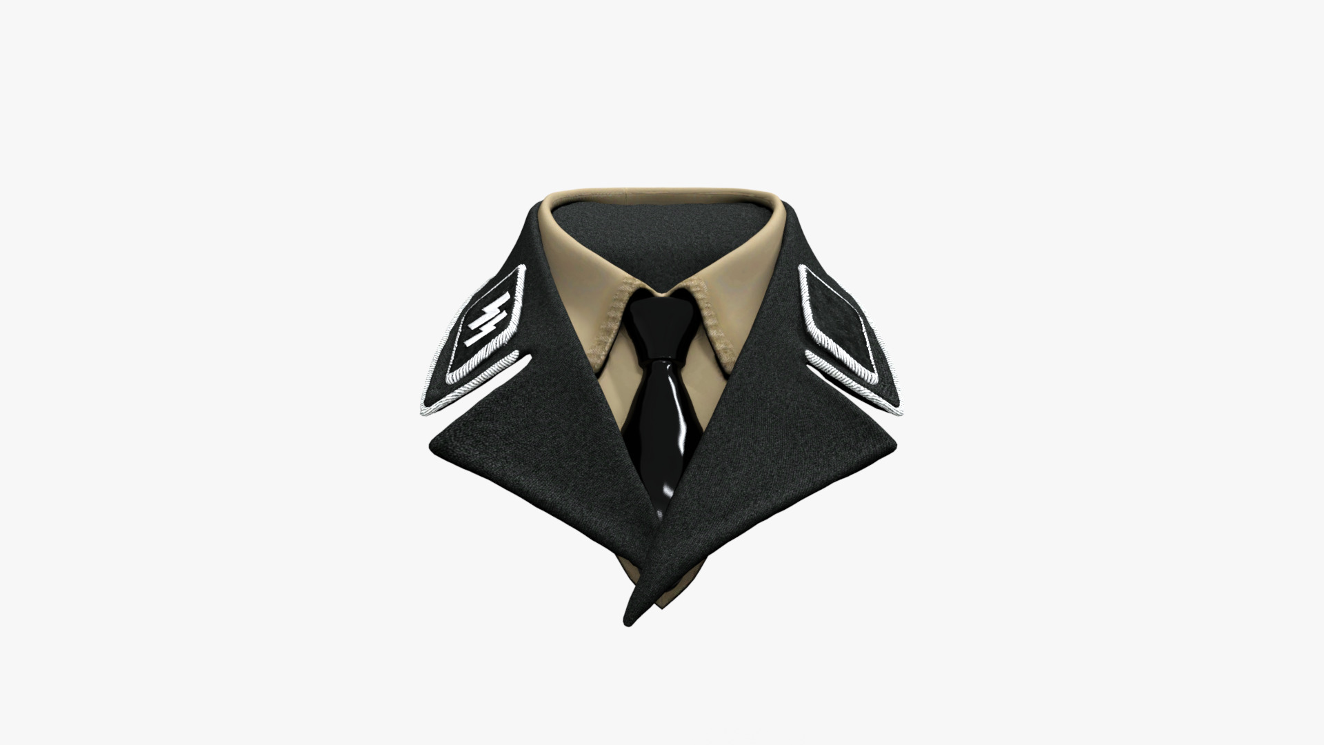 German SS Black Uniform WWII  Low-poly 3D model_16