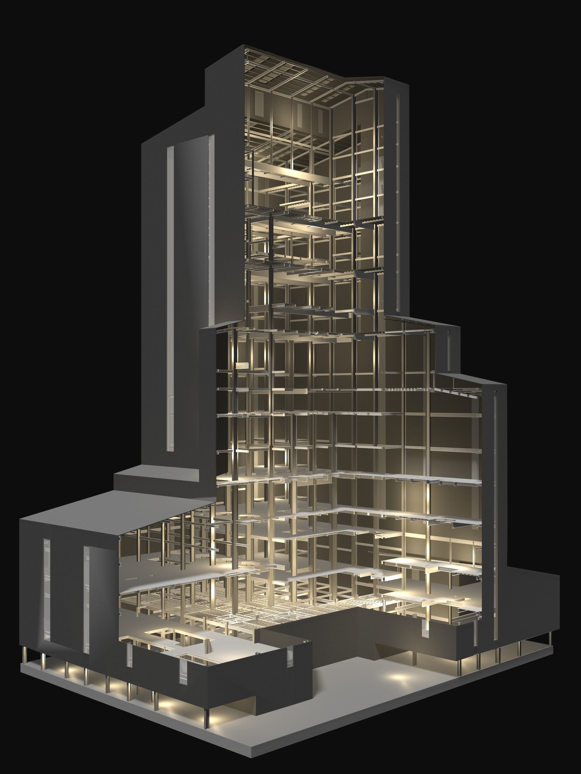 Factory tower in cutaway section 25i06 3D model_5