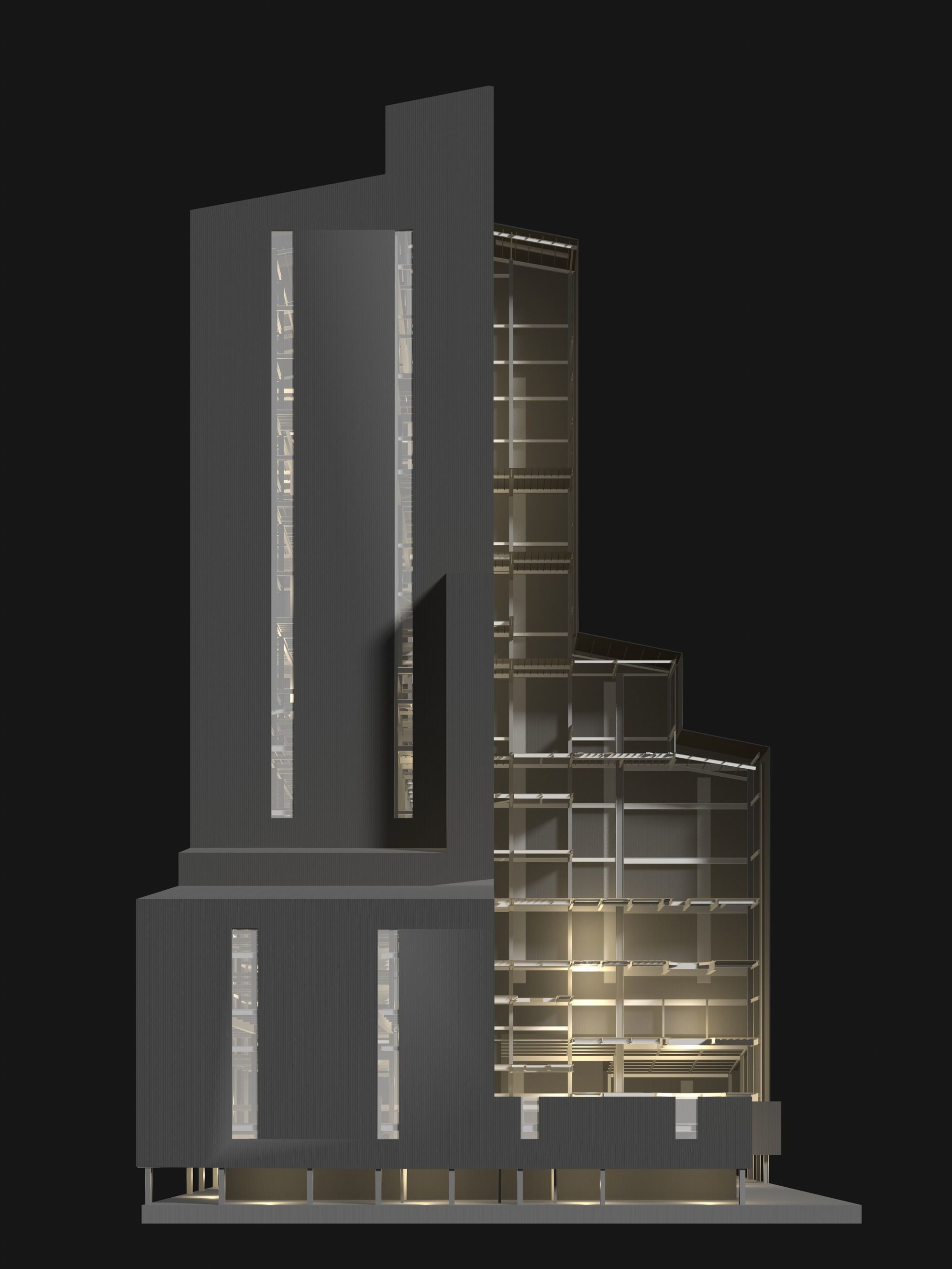 Factory tower in cutaway section 25i06 3D model_3