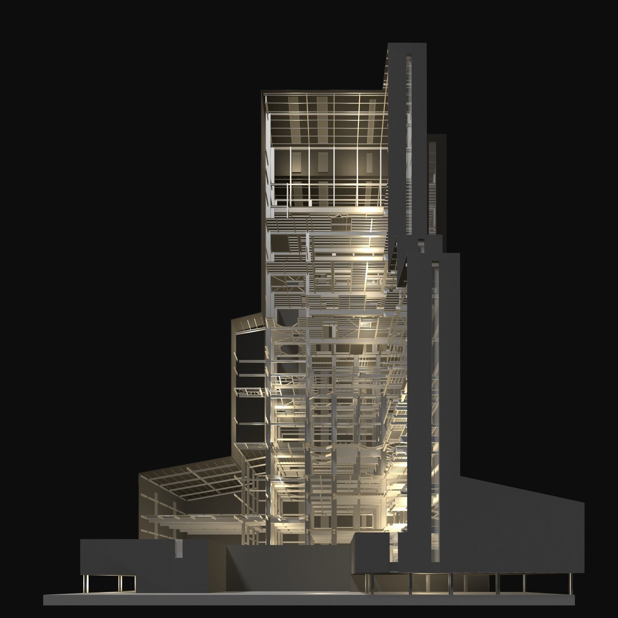 Factory tower in cutaway section 25i06 3D model_6