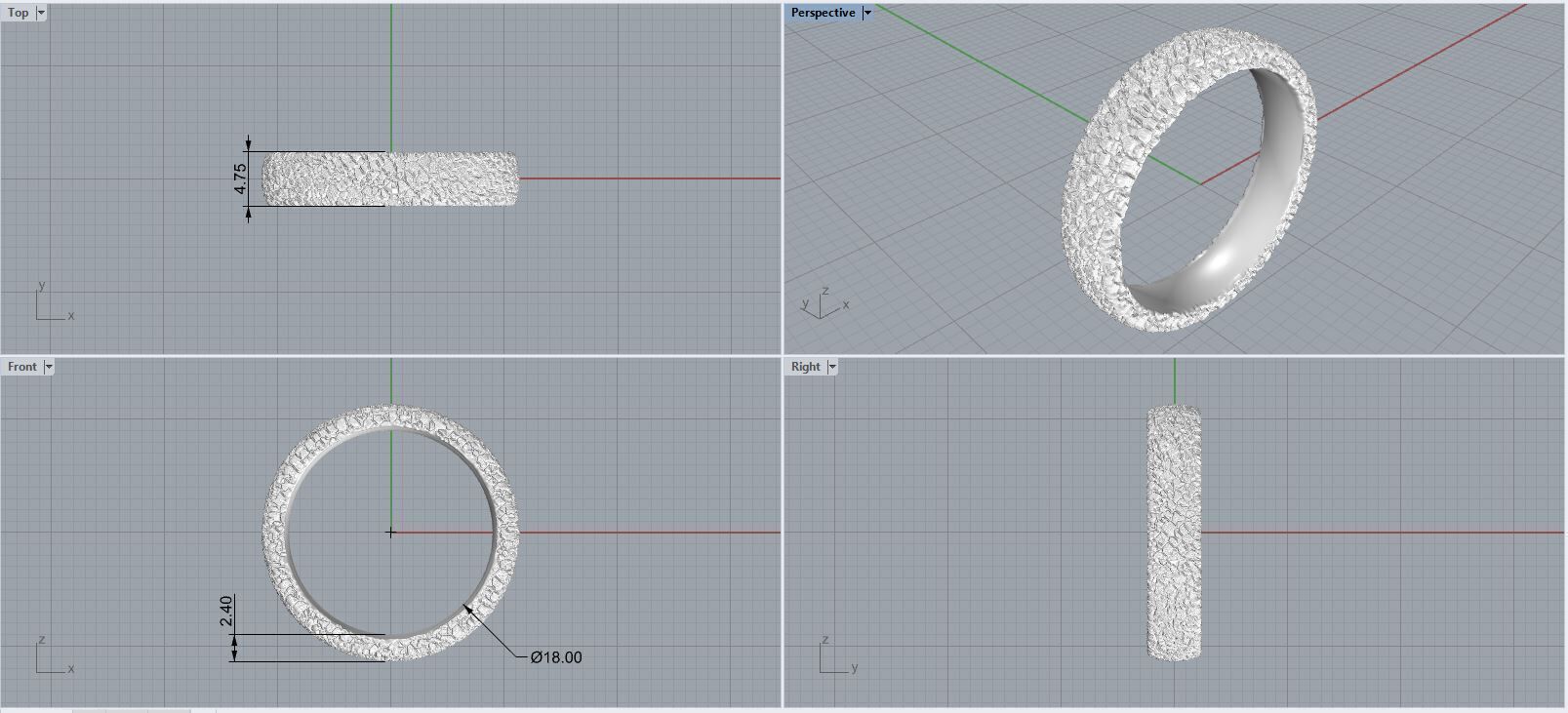  Texture Wedding Ring 3D print model_3