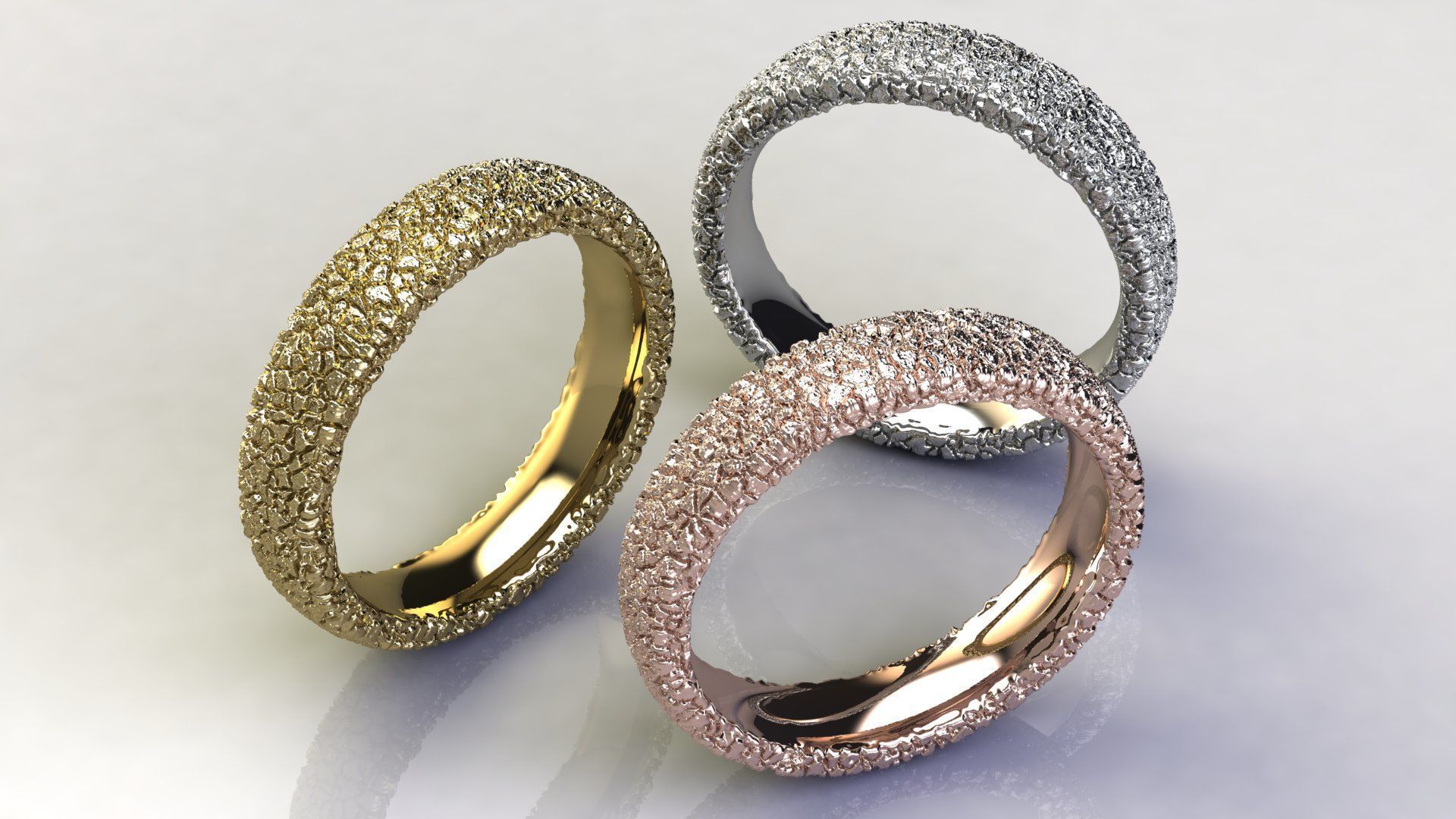  Texture Wedding Ring 3D print model_2