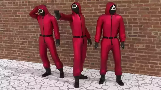 Squid Game Red Guard 3D Mode Game-Ready Fully Rigged Textured