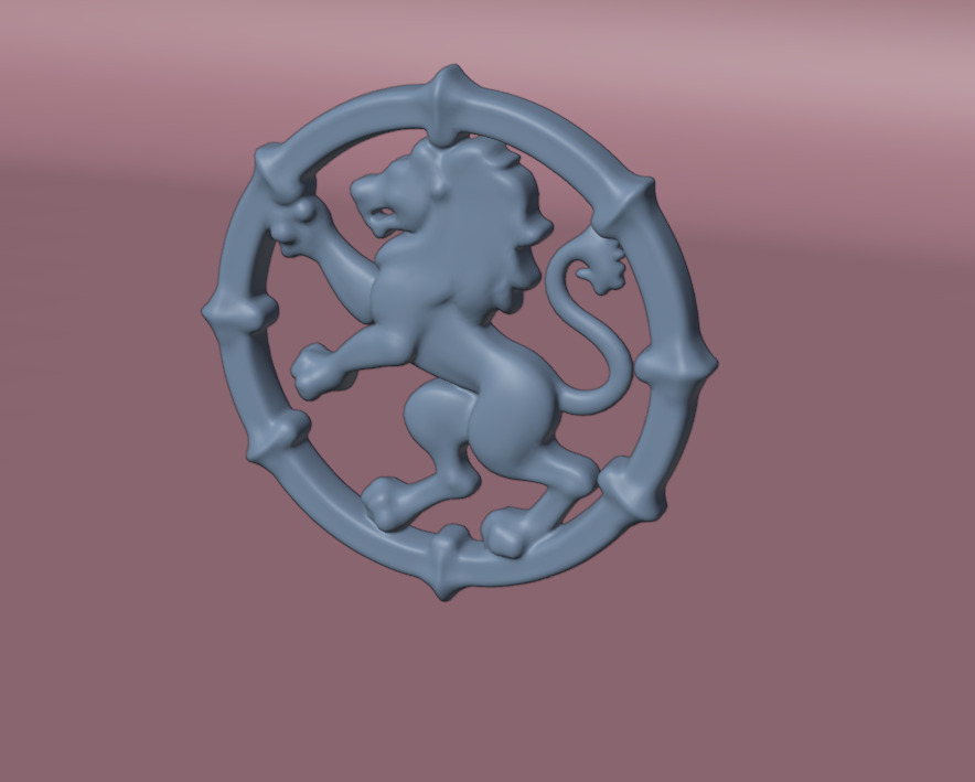 Golden Lion Symbol Emblem Low-poly 3D model_1