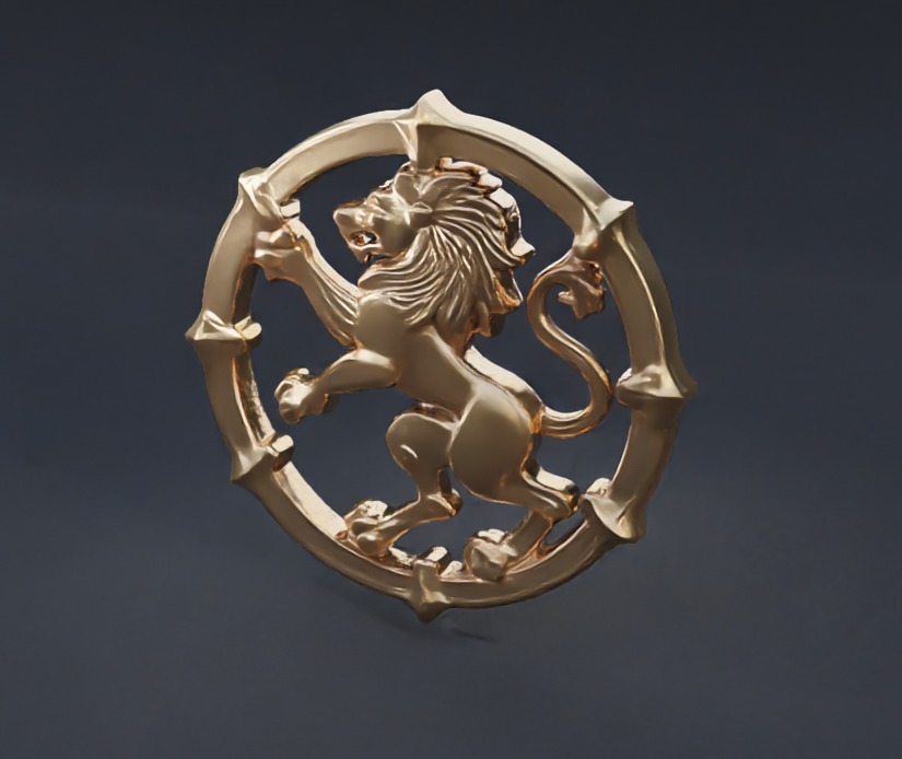 Golden Lion Symbol Emblem Low-poly 3D model_2
