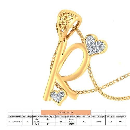 Heart Pendant Render 3dm STL OBJ FBX Details 3D print model