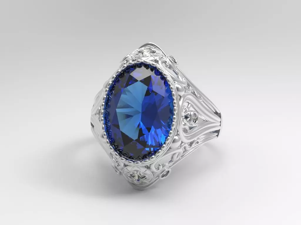 Pattern oval ring many sizes 3D print model_0