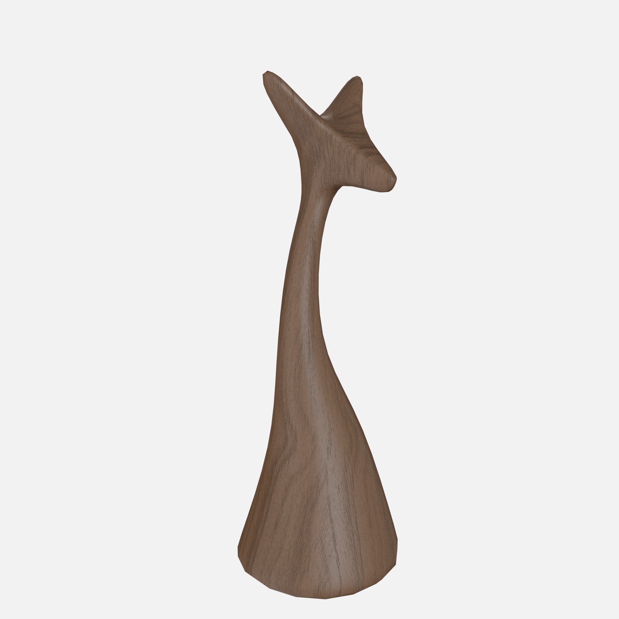 Wood fox Low-poly 3D model_2