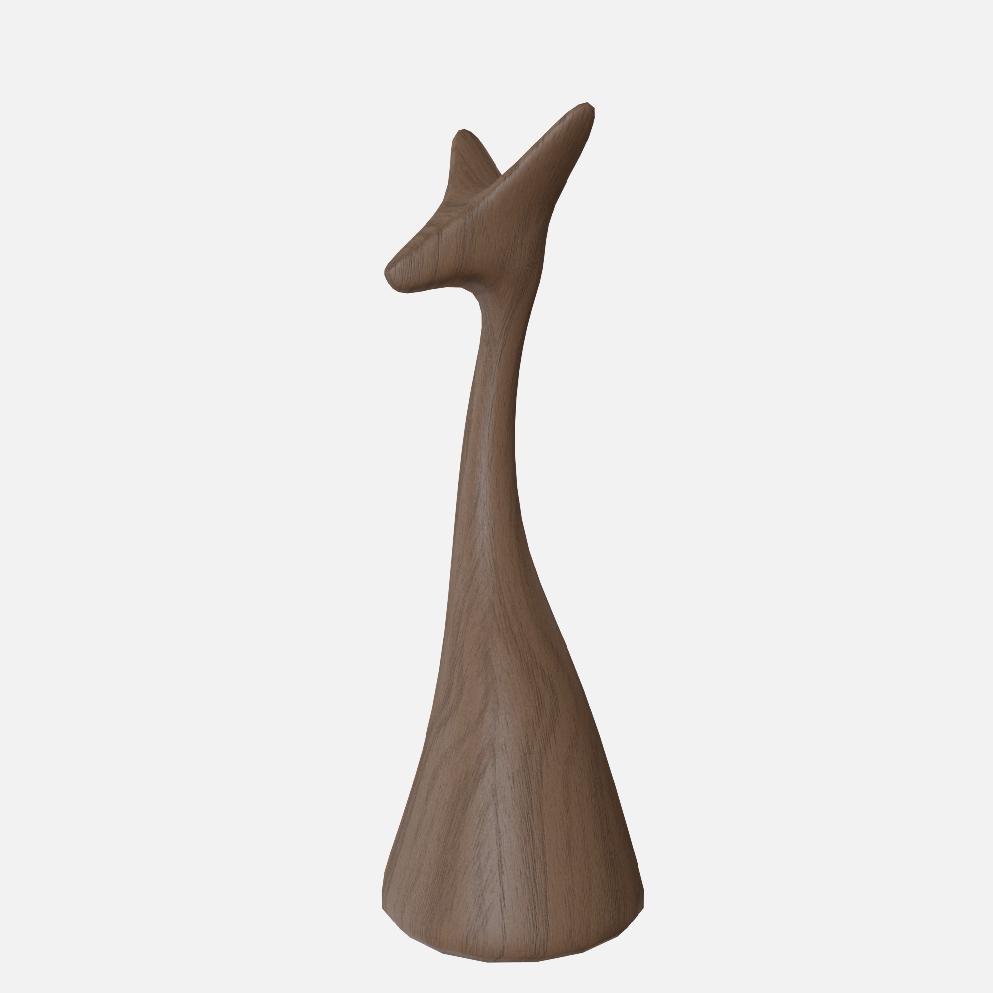 Wood fox Low-poly 3D model_1