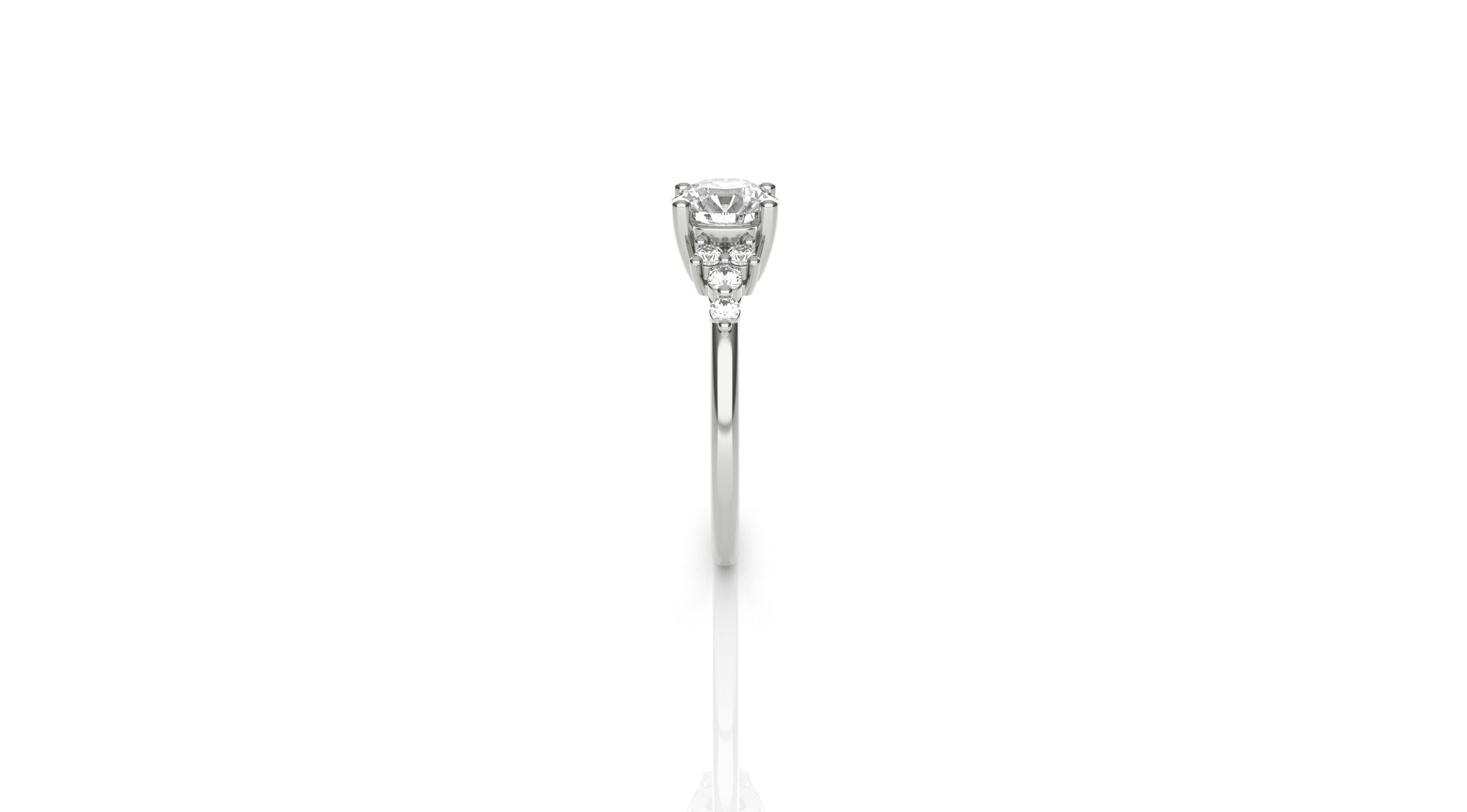 Round Diamond Engagement Ring 3D print model_4