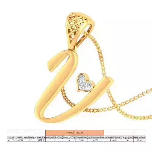 Heart Pendant Render 3dm STL OBJ FBX Details