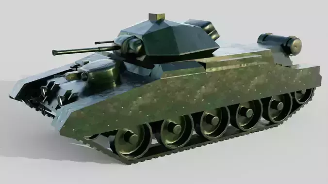 Low-Poly Military Tank 3D Model