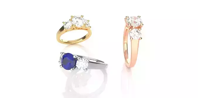 Luxury Trinity Engagement Ring