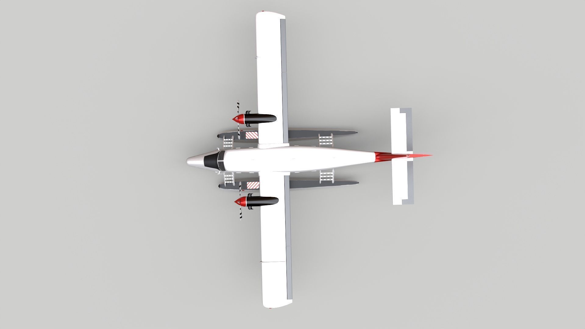 DHC 6 Twin Otter Sea Plane Low-poly 3D model_3