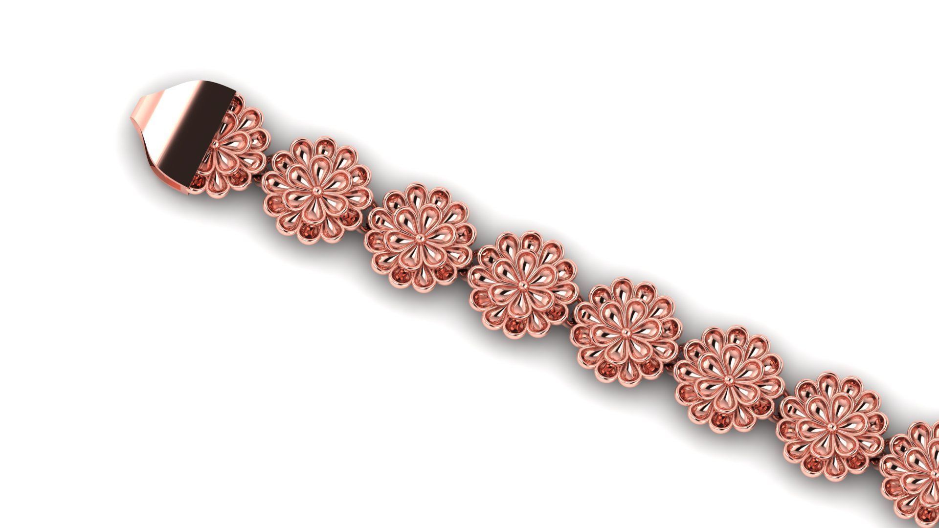 Top  Sold Flower ladies 3d chain or necklace or bracelet 3D print model_3