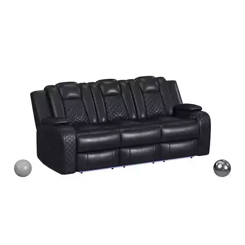 Carlo Power Motion Sofa In Pebble Black 3D model