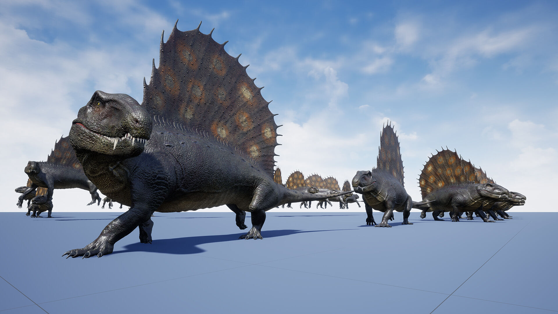 Dinosaur Dimetrodon Dinosaur Unreal Engine Project Low-poly 3D model_18
