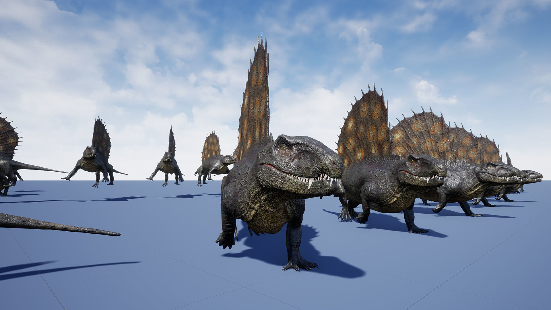 Dinosaur Dimetrodon Dinosaur Unreal Engine Project Low-poly 3D model_19