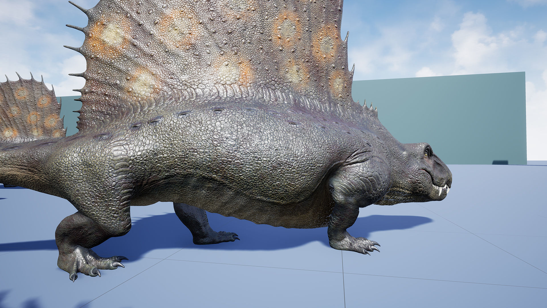 Dinosaur Dimetrodon Dinosaur Unreal Engine Project Low-poly 3D model_16