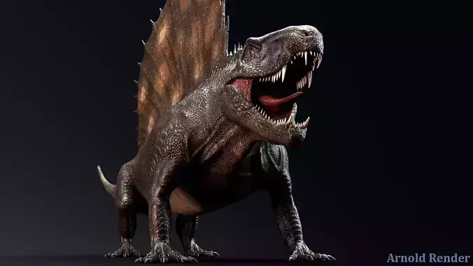 Dimetrodon Dinosaur Unreal Engine Project Low-poly 3D model