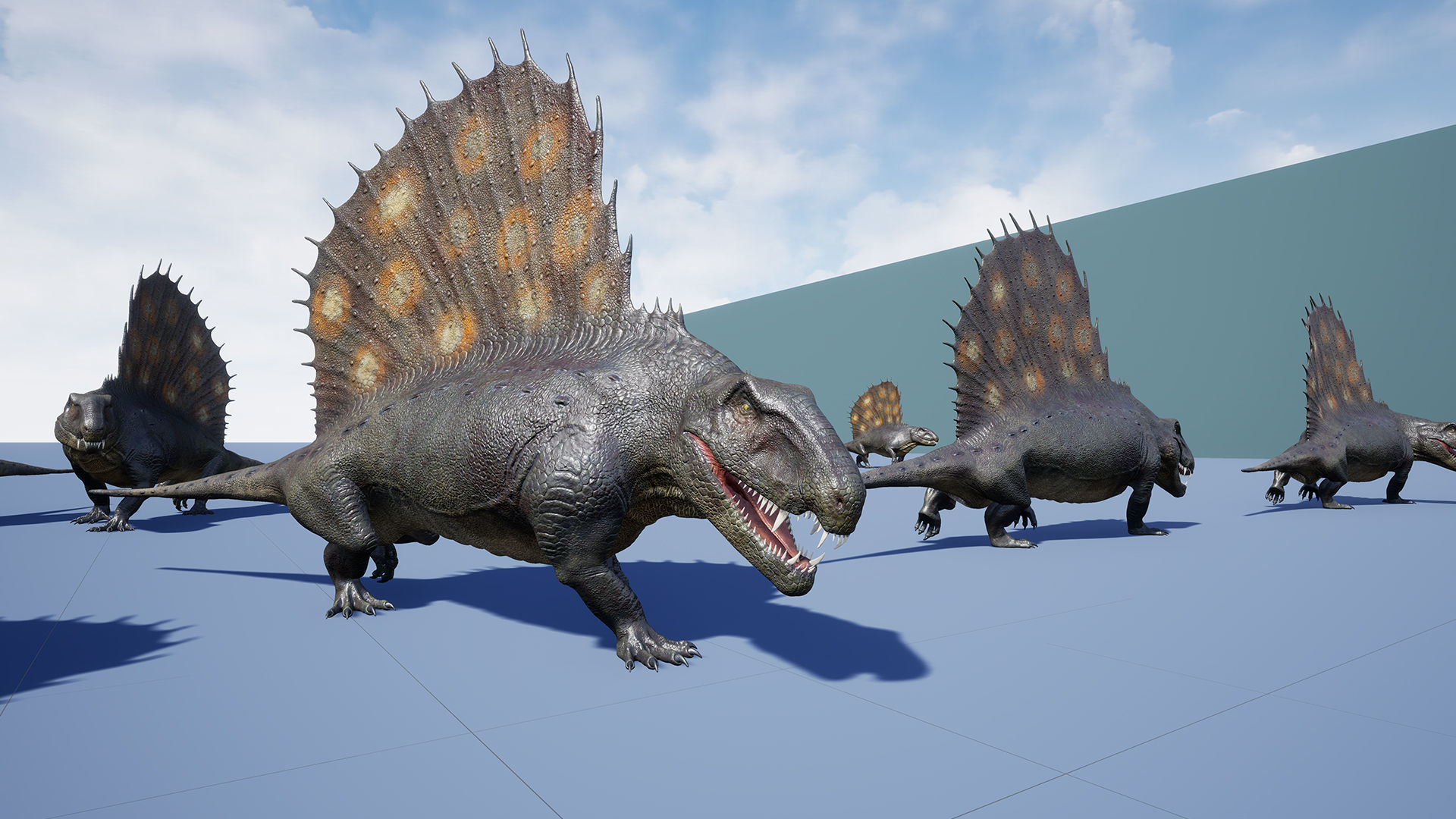 Dinosaur Dimetrodon Dinosaur Unreal Engine Project Low-poly 3D model_17