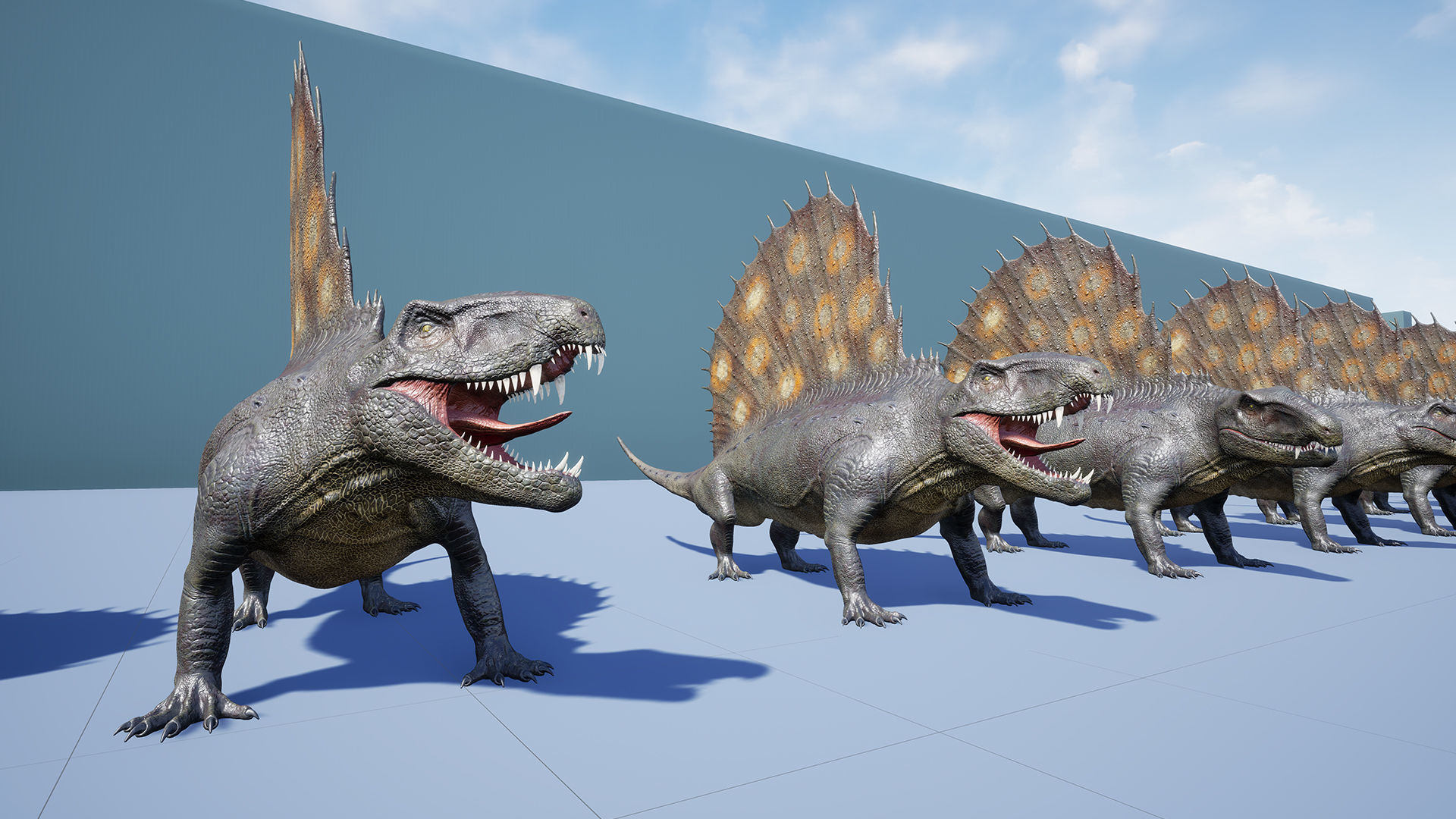 Dinosaur Dimetrodon Dinosaur Unreal Engine Project Low-poly 3D model_12