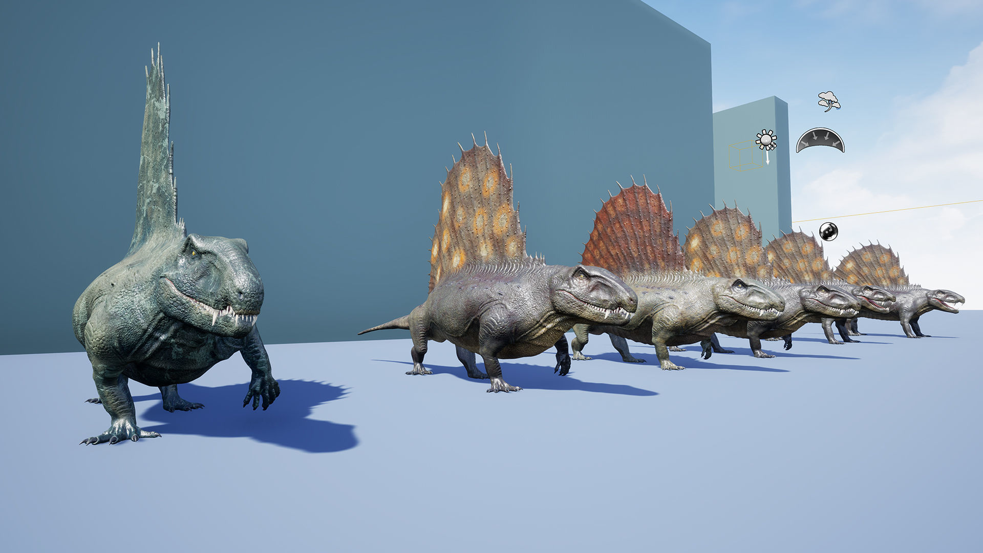 Dinosaur Dimetrodon Dinosaur Unreal Engine Project Low-poly 3D model_8