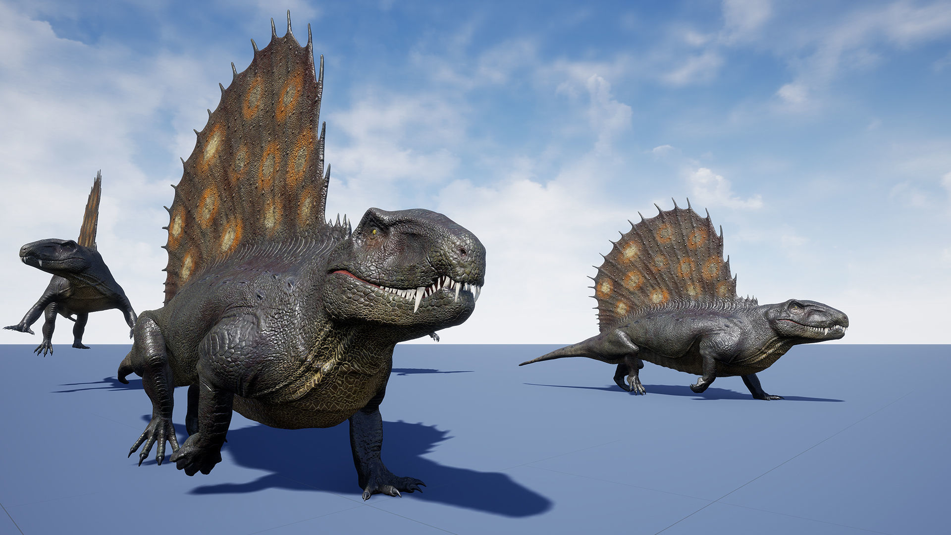 Dinosaur Dimetrodon Dinosaur Unreal Engine Project Low-poly 3D model_20