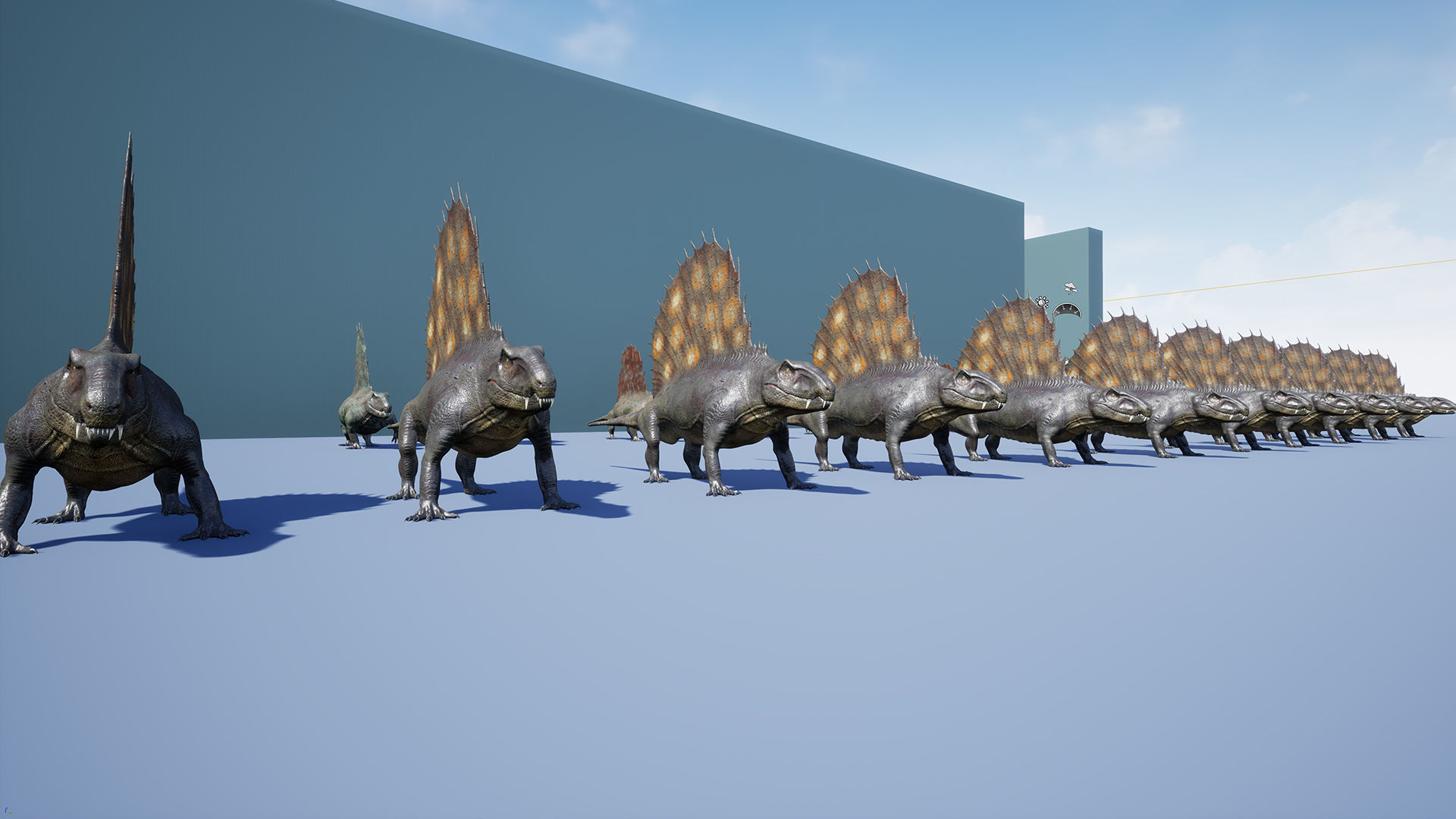 Dinosaur Dimetrodon Dinosaur Unreal Engine Project Low-poly 3D model_10