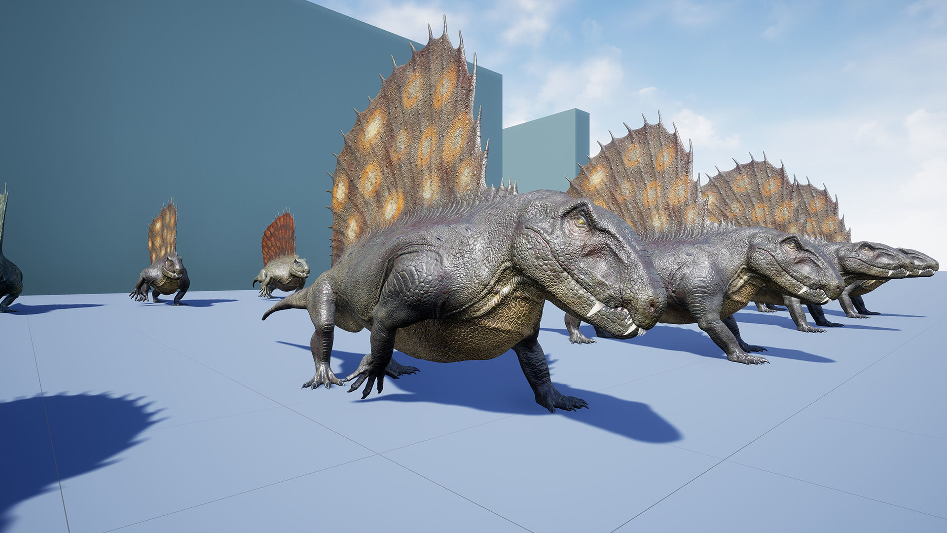 Dinosaur Dimetrodon Dinosaur Unreal Engine Project Low-poly 3D model_11