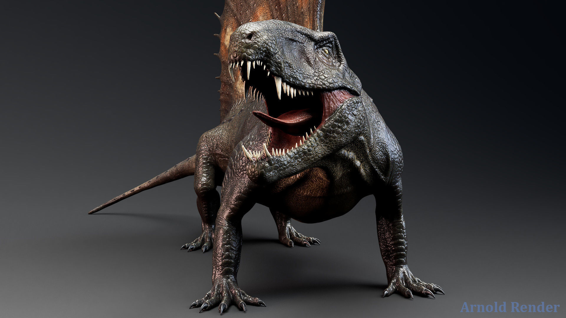 Dinosaur Dimetrodon Dinosaur Unreal Engine Project Low-poly 3D model_3