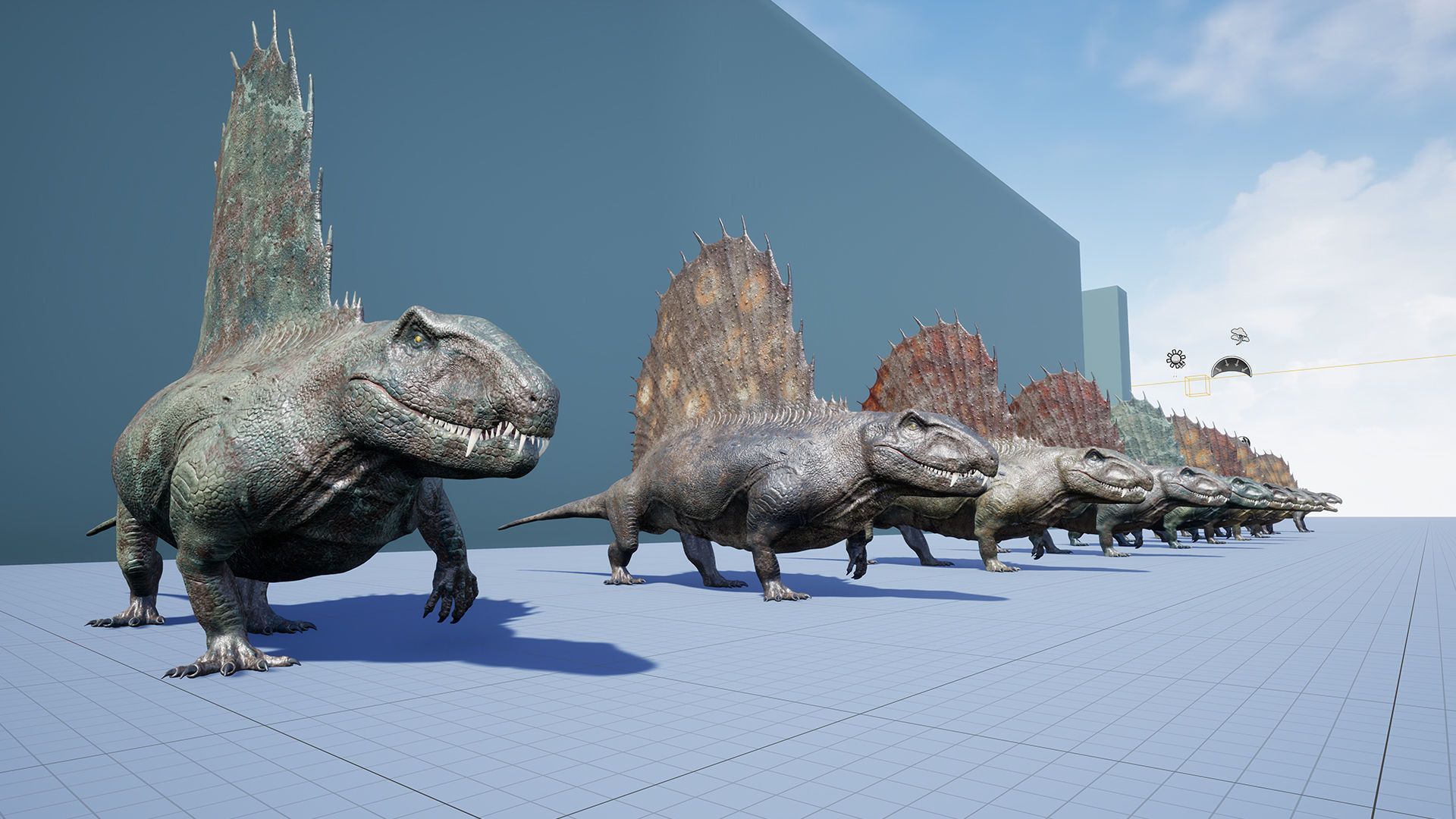 Dinosaur Dimetrodon Dinosaur Unreal Engine Project Low-poly 3D model_9