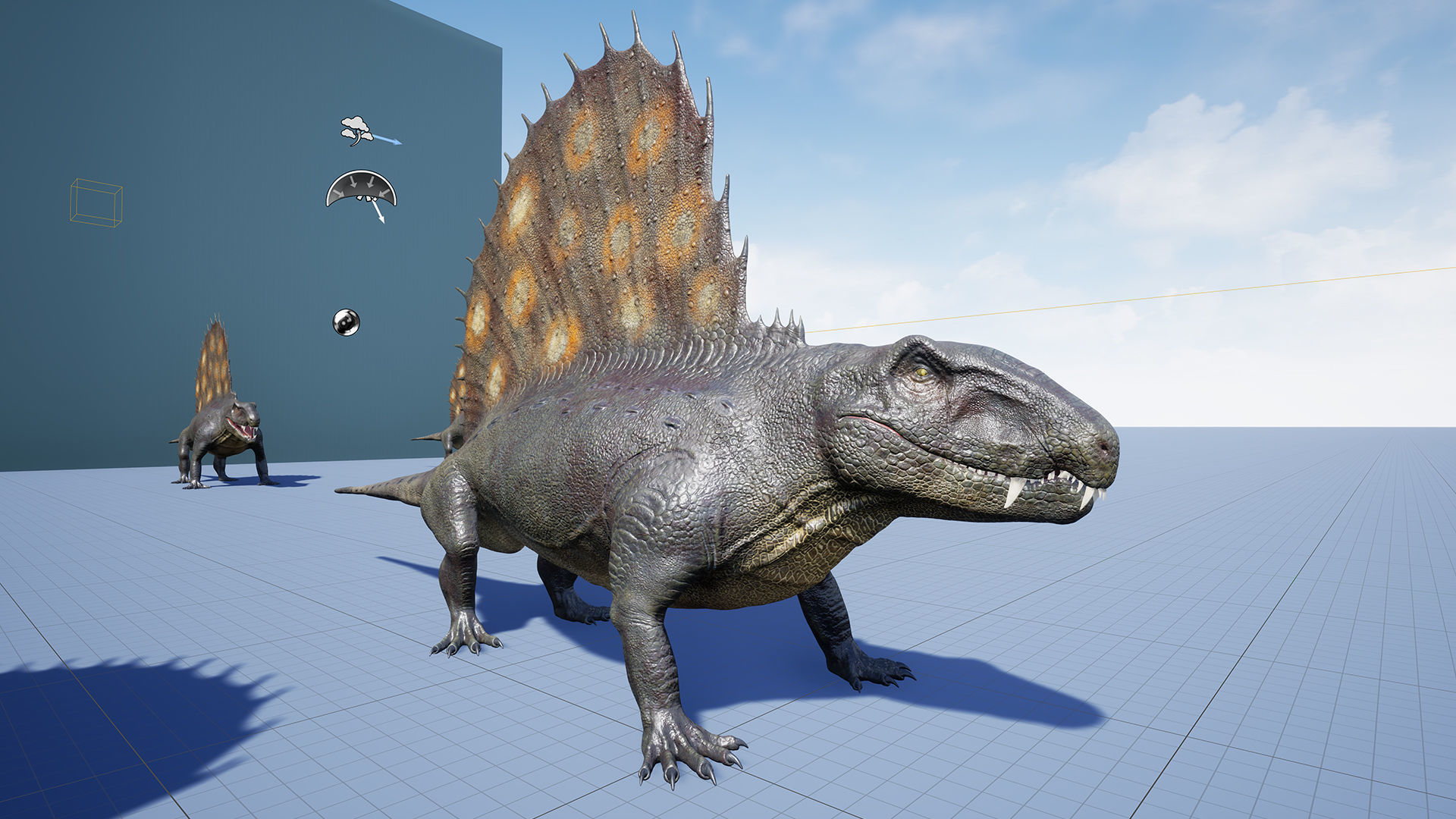 Dinosaur Dimetrodon Dinosaur Unreal Engine Project Low-poly 3D model_6