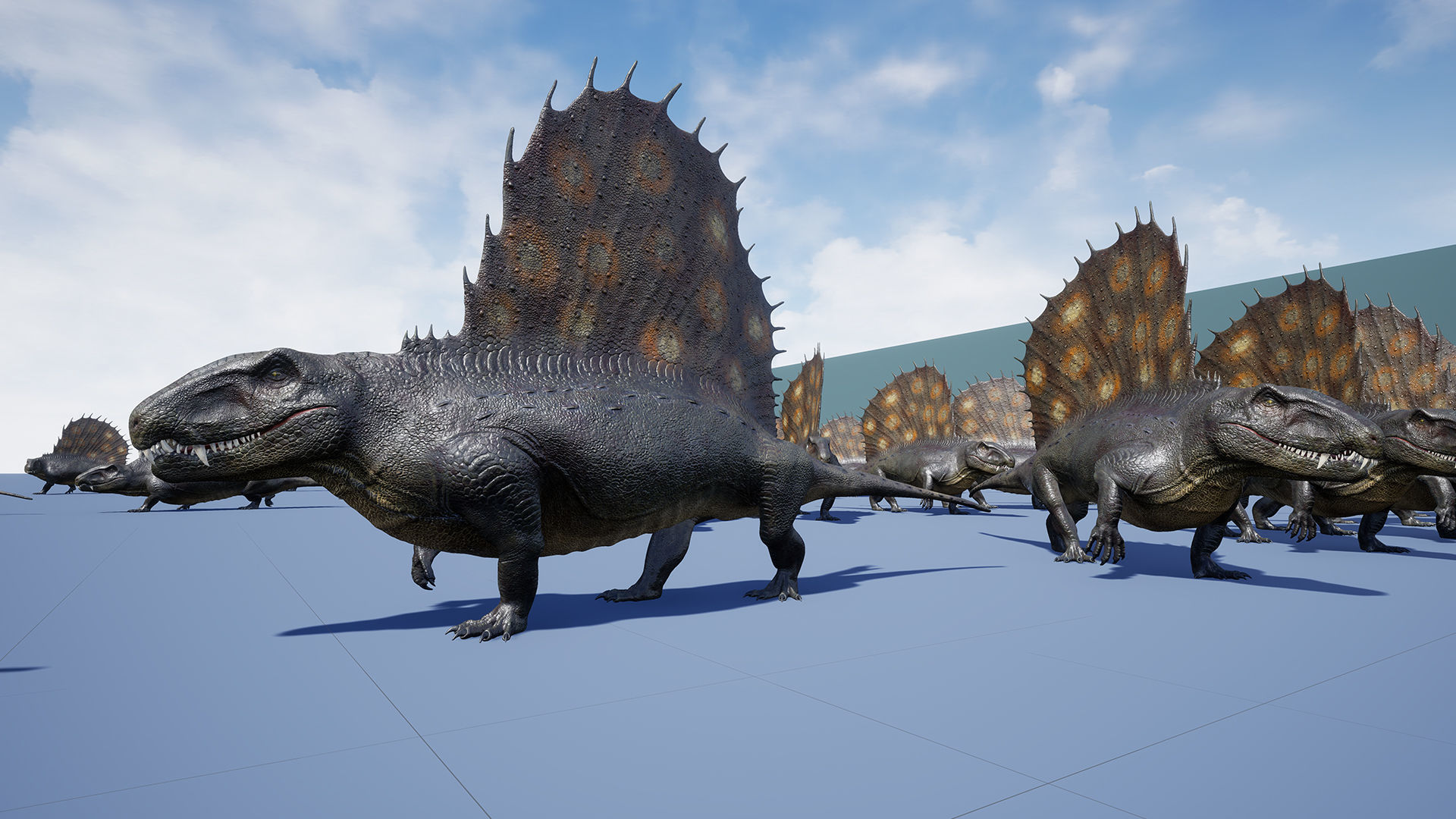 Dinosaur Dimetrodon Dinosaur Unreal Engine Project Low-poly 3D model_15