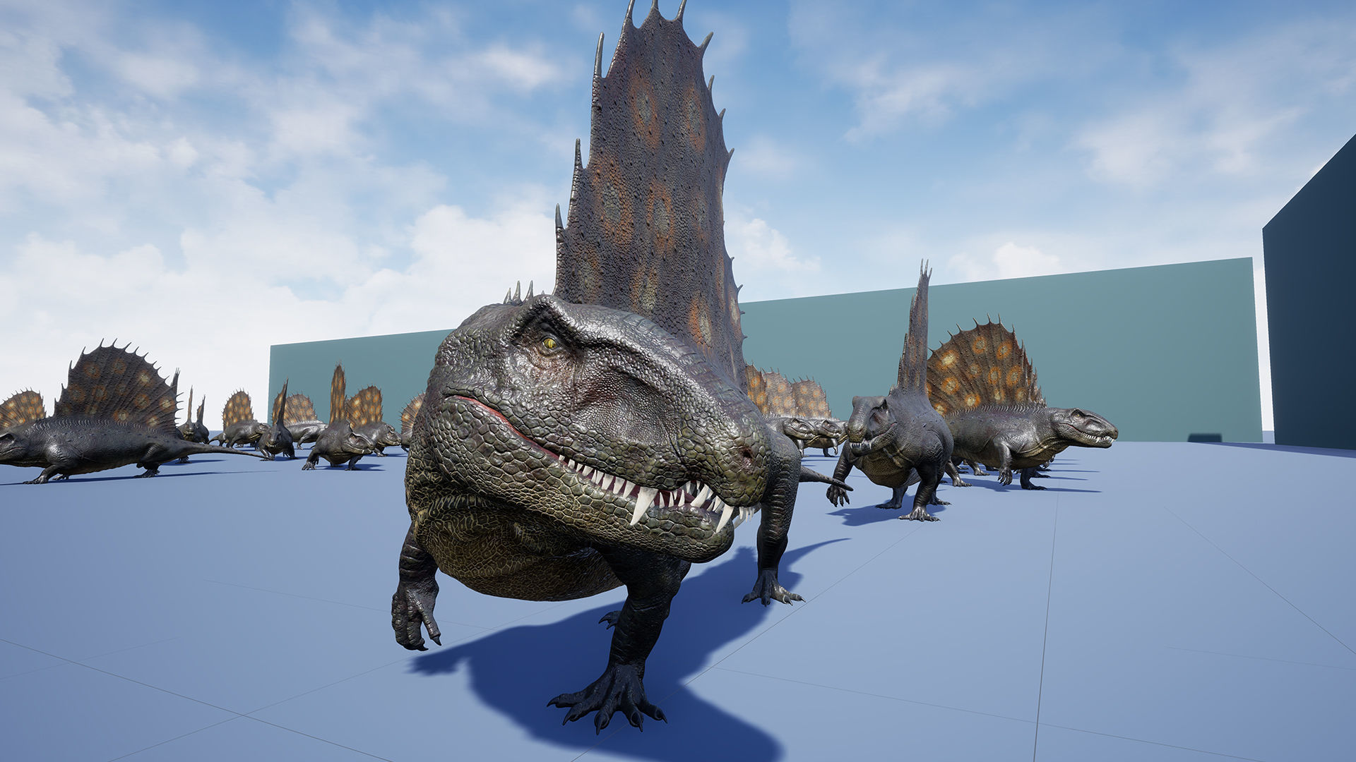 Dinosaur Dimetrodon Dinosaur Unreal Engine Project Low-poly 3D model_14