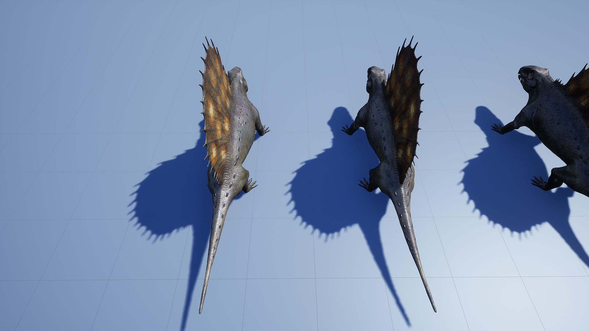 Dinosaur Dimetrodon Dinosaur Unreal Engine Project Low-poly 3D model_7