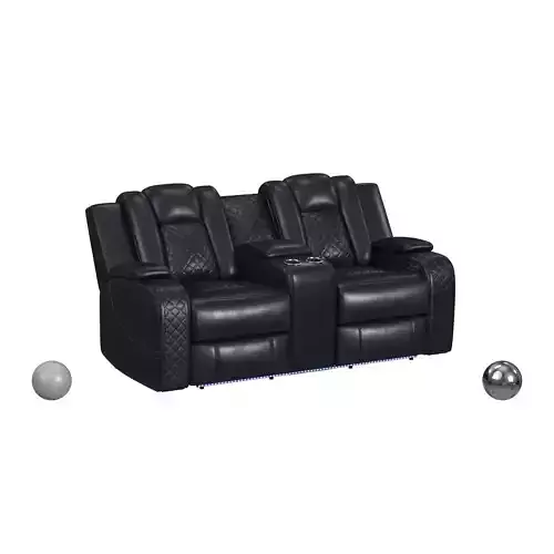 Carlo Power Motion Loveseat In Pebble Black 3D model