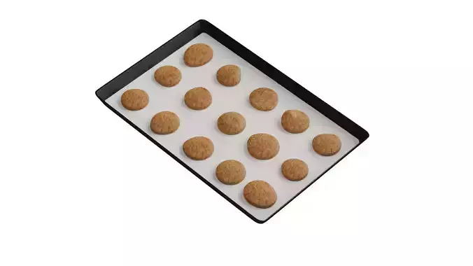 Baking Sheet cookies Low-poly 3D model