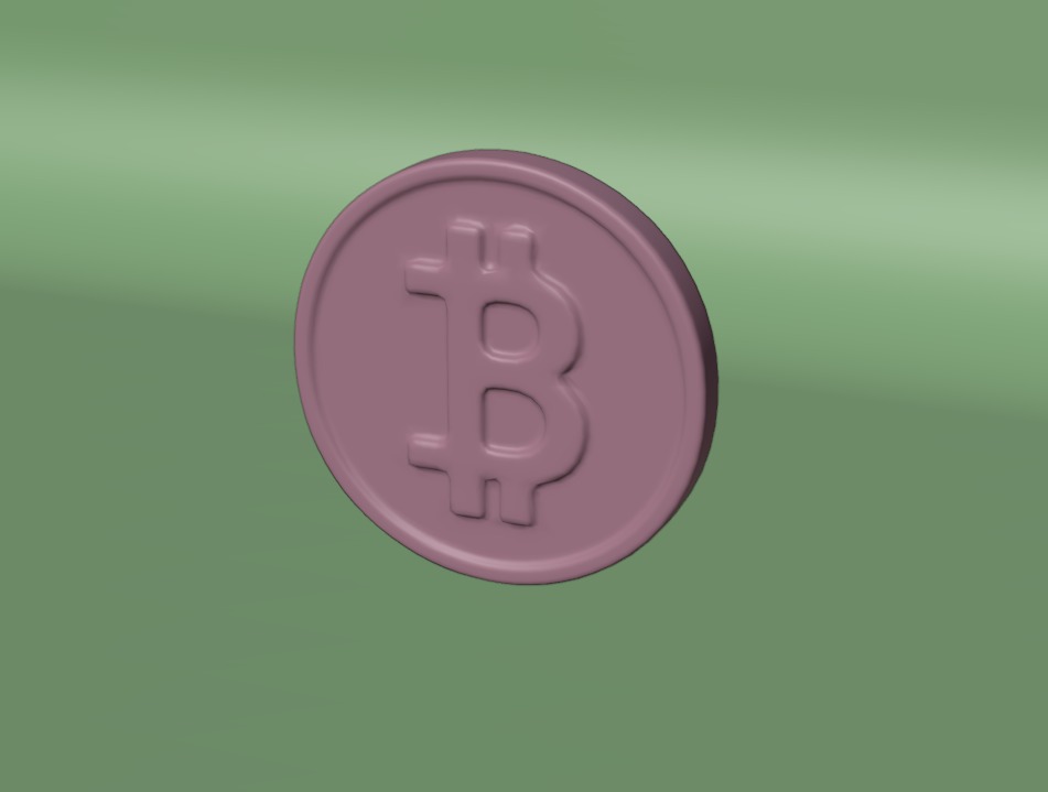 Bitcoin Printable 3D Coin Low-poly 3D model_1
