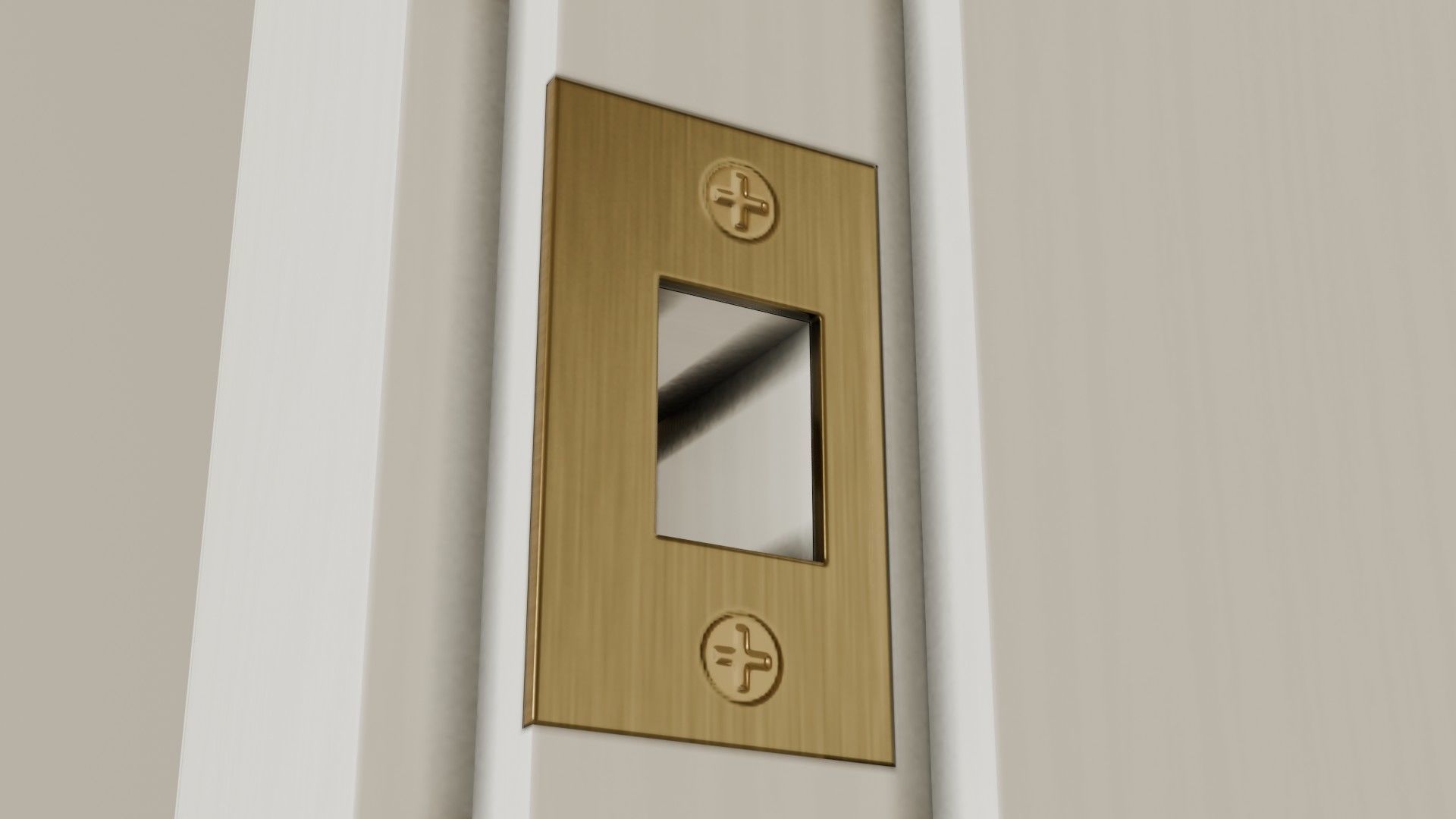 Wooden white door Low-poly 3D model_8
