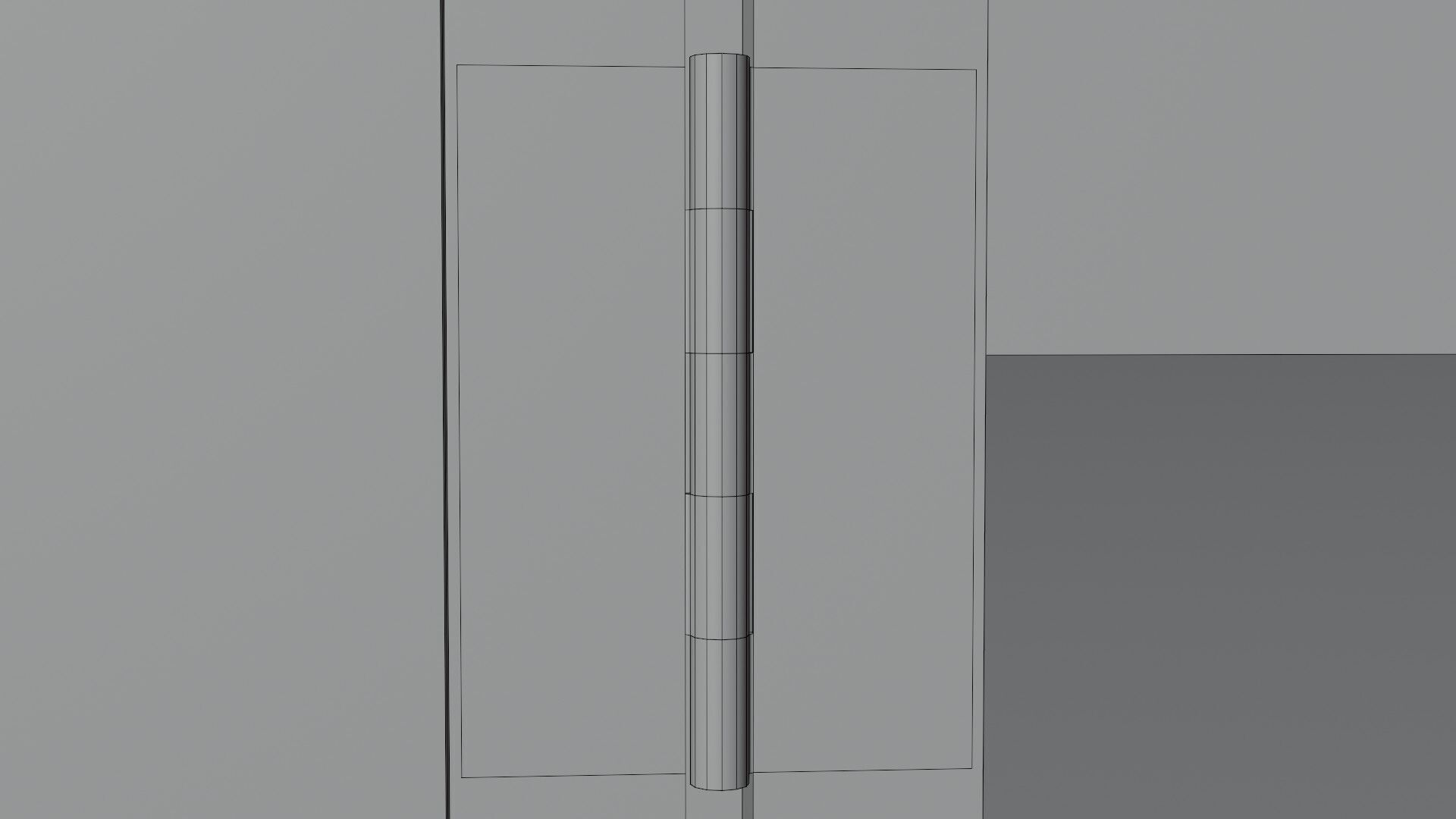 Wooden white door Low-poly 3D model_13