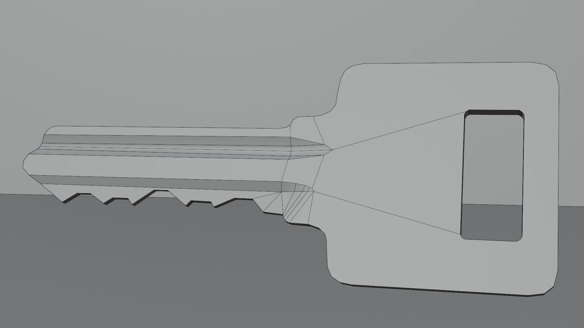 Wooden white door Low-poly 3D model_11