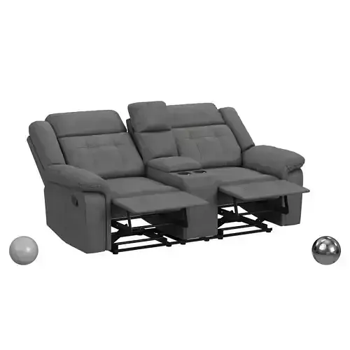 Keystone Motion Loveseat Console In Grey 