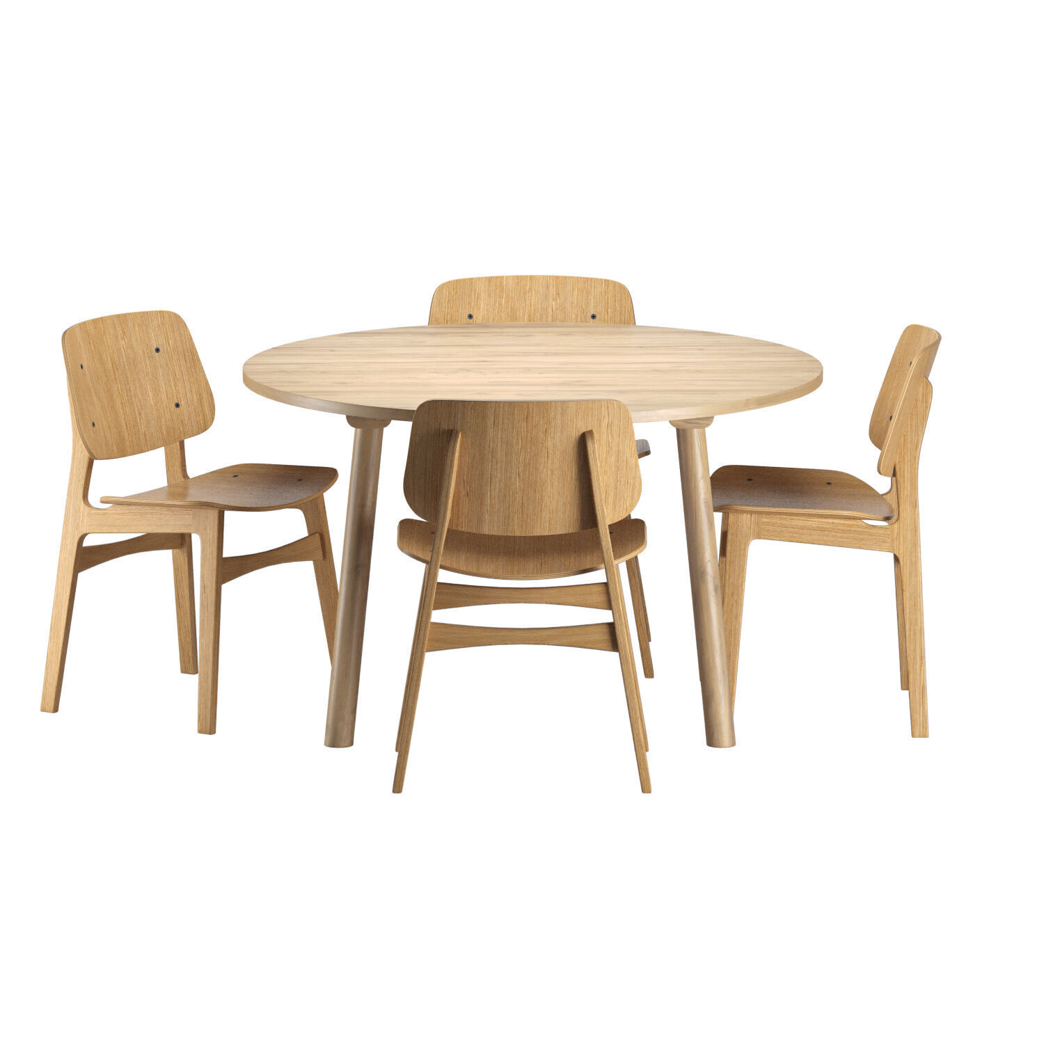 Soborg chair and dining table taro 3D model_3